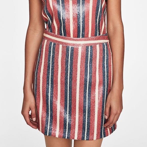 Zara Striped Sequin Skirt - NWT - Picture 4 of 6
